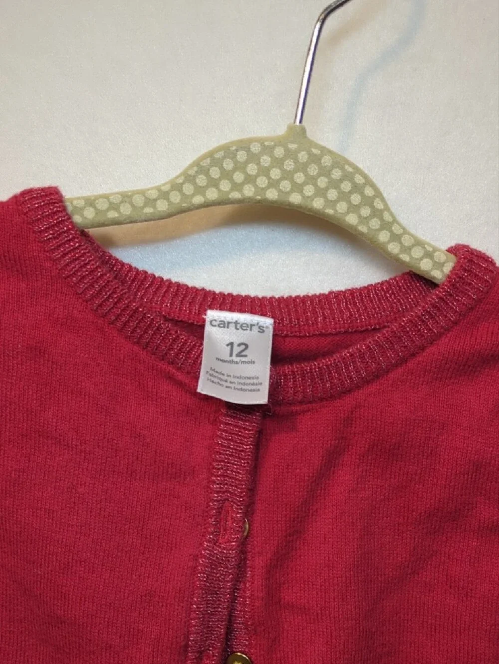Carter's Bright Red Knit Button-Front Cardigan